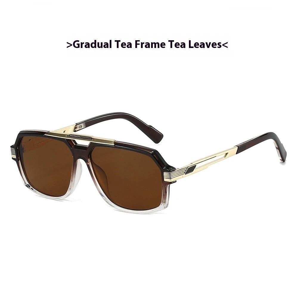 Men's Metal Mirror Leg Paint Fashion All-match Sun-resistant Sunglasses by GJG Denim