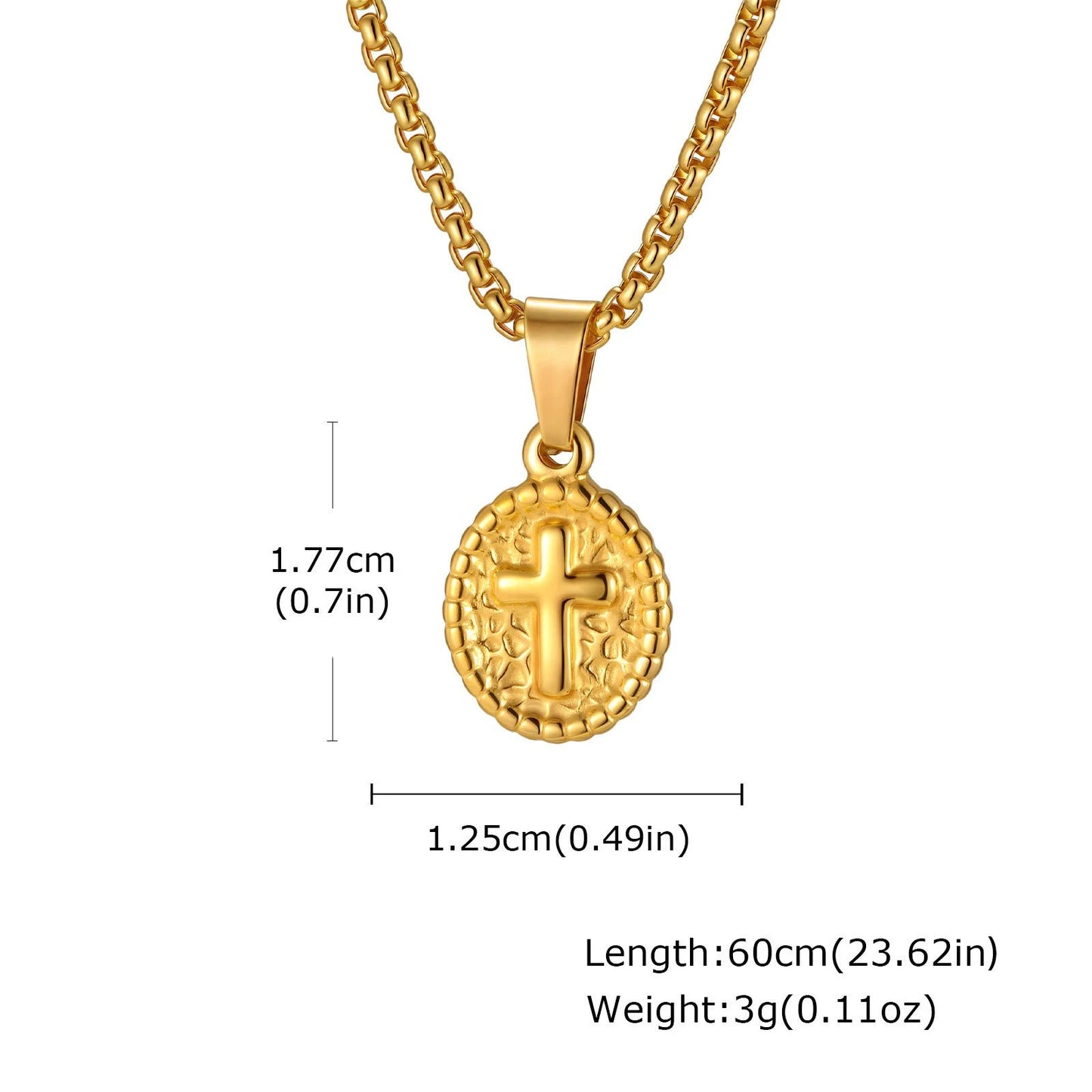 Casual Cross-Shaped Oval Pendant Necklace For Men by GJG Denim