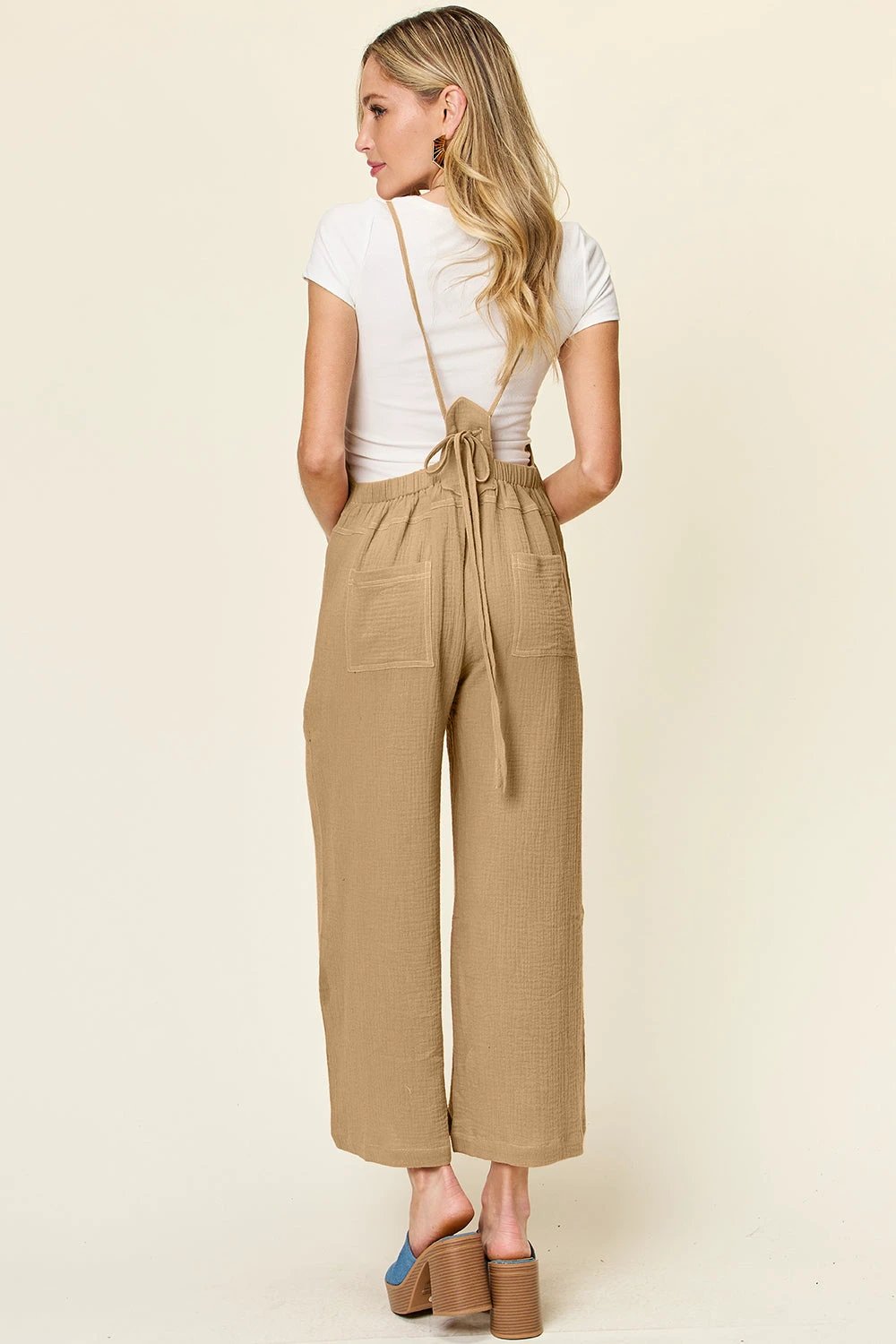Textured Cotton Sleeveless Wide Leg Jumpsuit by Lady Ros