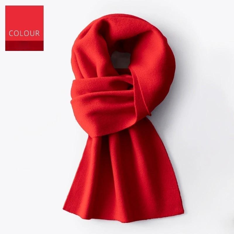 Men's Wool Winter Plaid Double-sided Scarf by GJG Denim