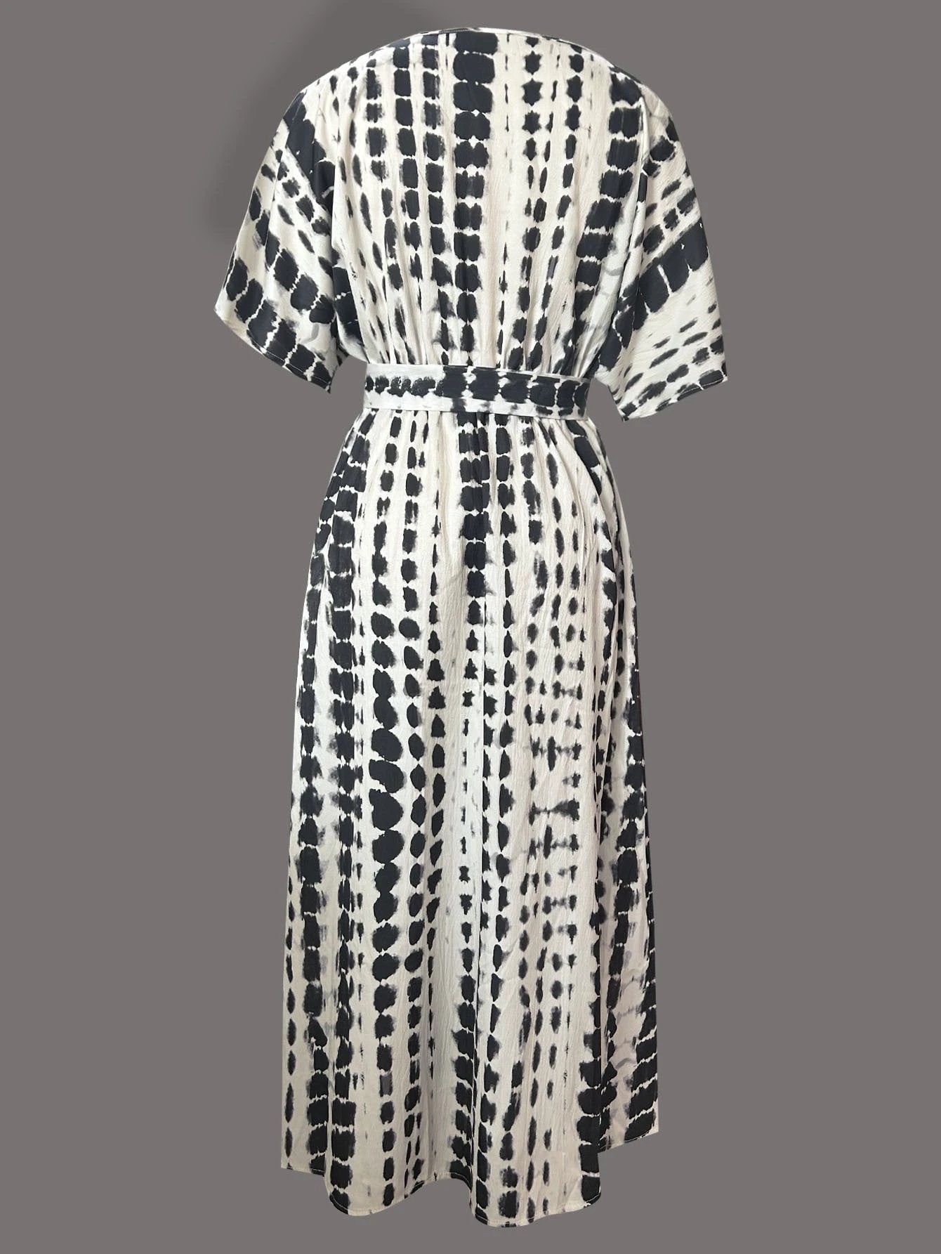 Tie-dye Pattern Printed Beach Cover-up Coat Robe Dress by GJG Denim