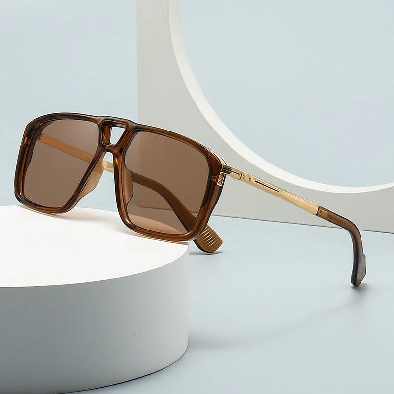 Men's Retro Double Square Sunglasses by GJG Denim