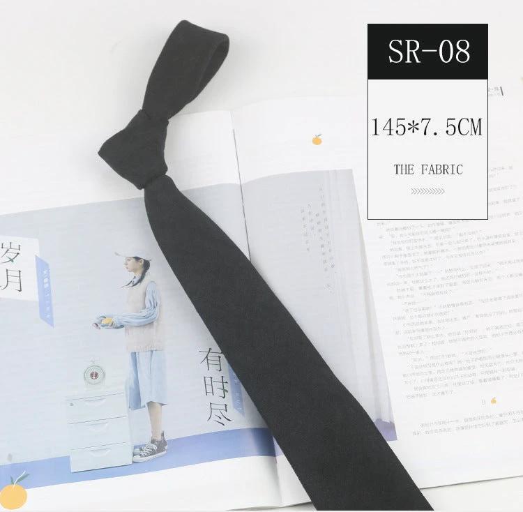 Casual Suede Solid Color 7cm Tie by GJG Denim