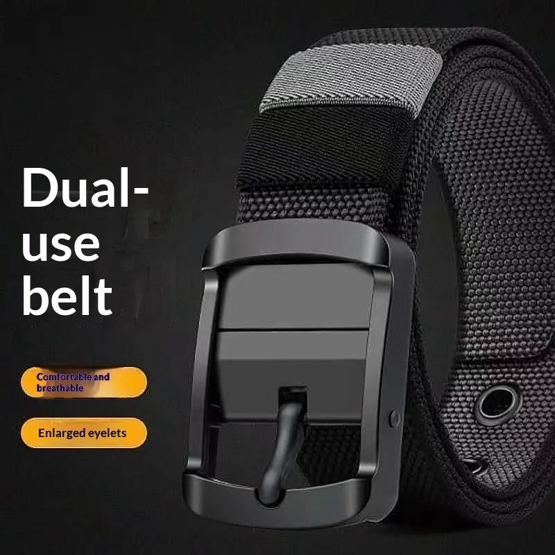 Men's Nylon Belt With A Double-sided Pin Buckle by GJG Denim