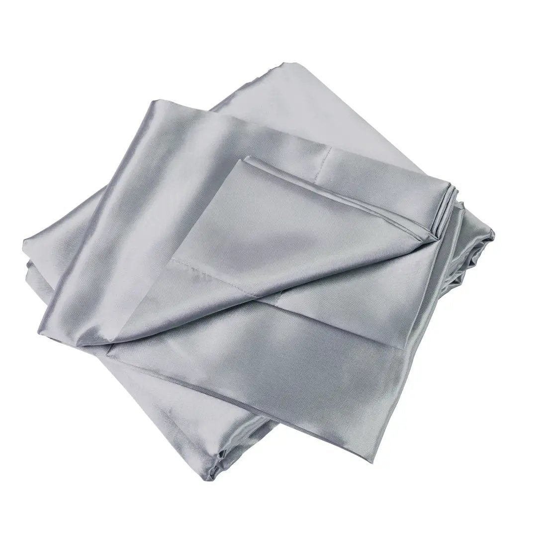 Satin Bed Sheets, Full Size Sheets Set, 4 Pcs Silky Bedding Set With 15 Inches Deep Pocket For Mattress Full, Grey by GJG Denim