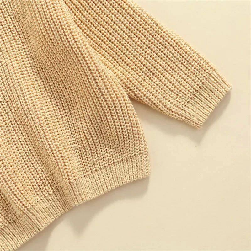 Girls' Solid Color Crew Neck Casual Sweater by GJG Denim