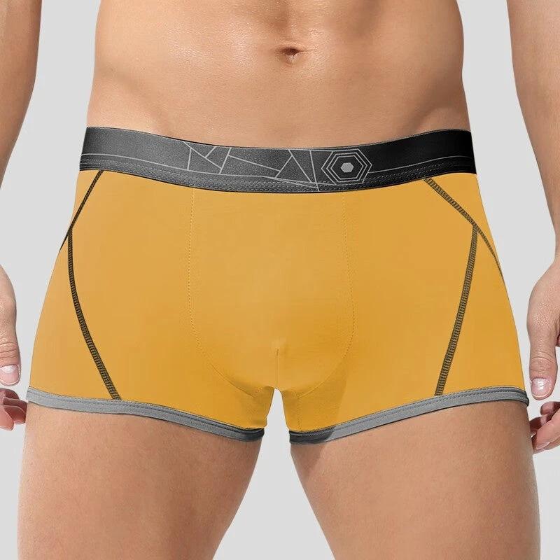 Men's Pure Cotton Comfortable Boxer Briefs With Stripe Print by GJG Denim