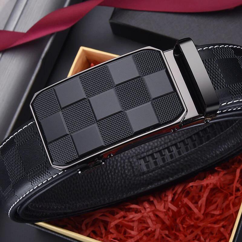 Men's Automatic Leather Buckle Belt by GJG Denim