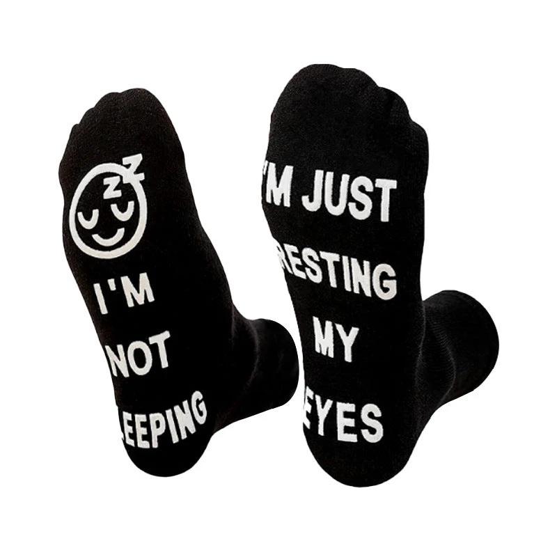 Men's Creative Foot Letter Non-slip Socks by GJG Denim