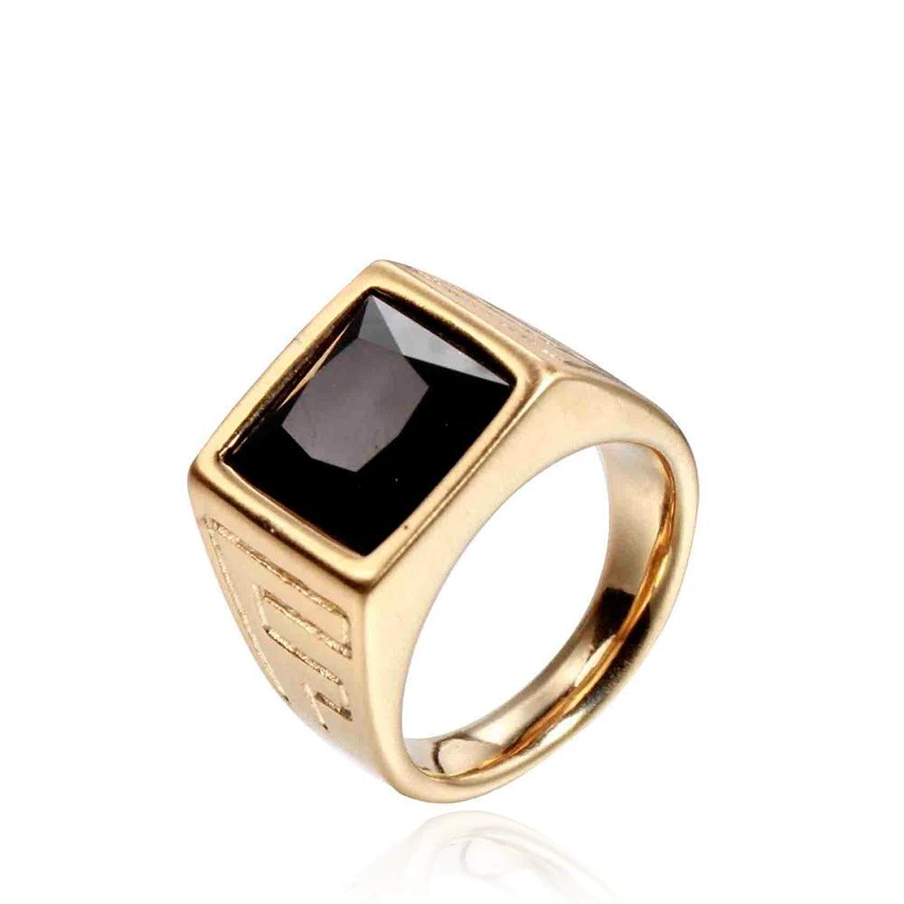 Retro Trendy Men's Stainless Steel Ring by GJG Denim