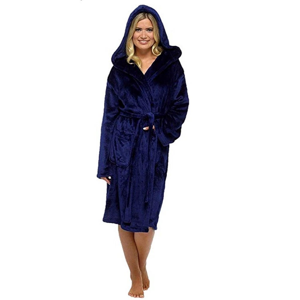 Women's Long Bathrobe With Belt by GJG Denim
