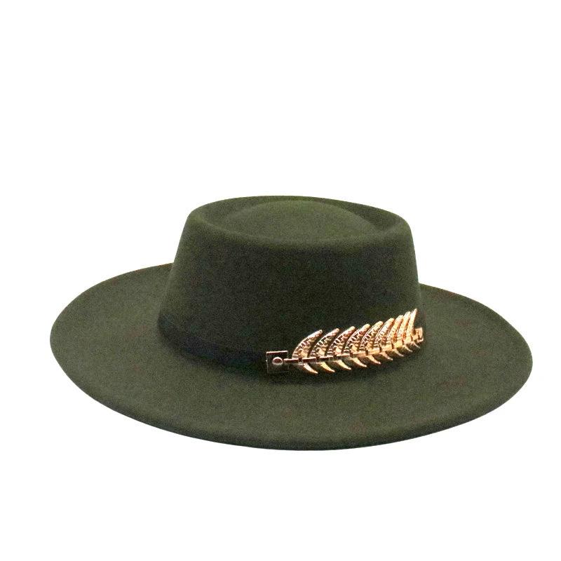 Retro Wide-Brimmed Wool Jazz Hat For Men by GJG Denim