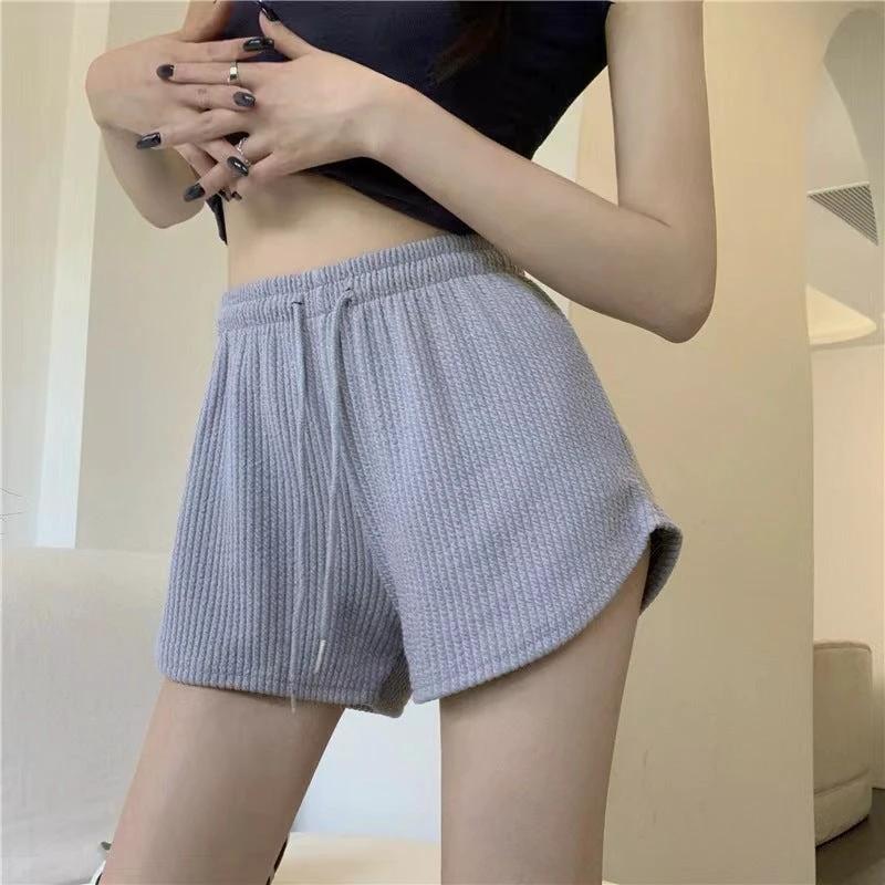 Waffle Casual All-Match Sports Shorts For Women by GJG Denim