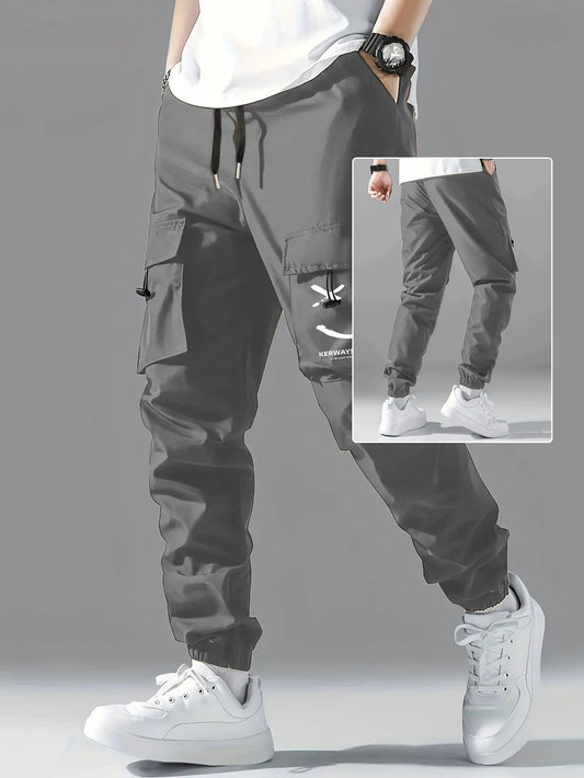 Straight Ankle Tied Wear-resistant Overalls Casual Pants by GJG Denim