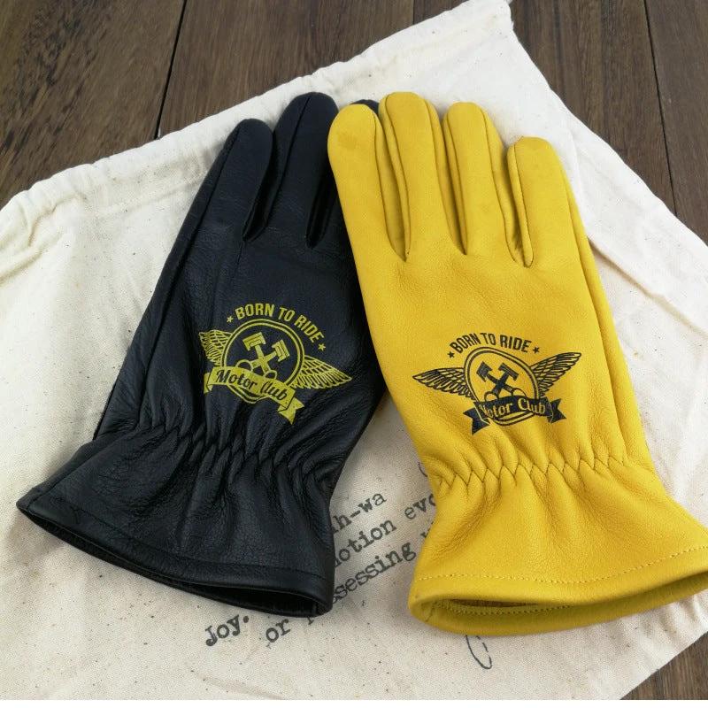 Outdoor Retro Cycling Fleece-lined Warm Gloves For Men by GJG Denim