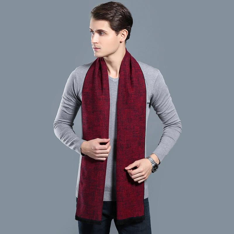 Simple Plaid Warm Keeping Artificial Cashmere Scarf by GJG Denim