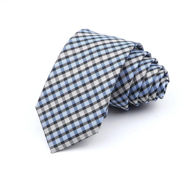 Men's 6cm Casual Ties Skinny Tie Fashion Polyester Plaid by GJG Denim