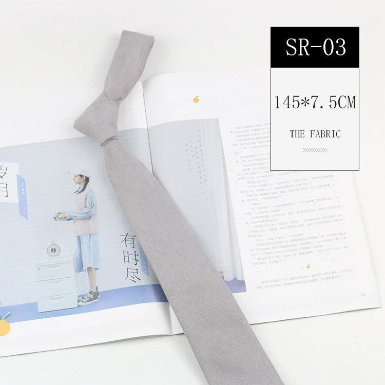 Casual Suede Solid Color 7cm Tie by GJG Denim