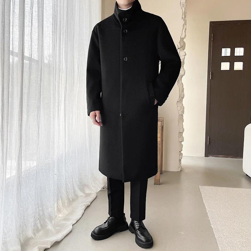 Winter Overknee Long Cotton And Thickening Woolen Coat by GJG Denim