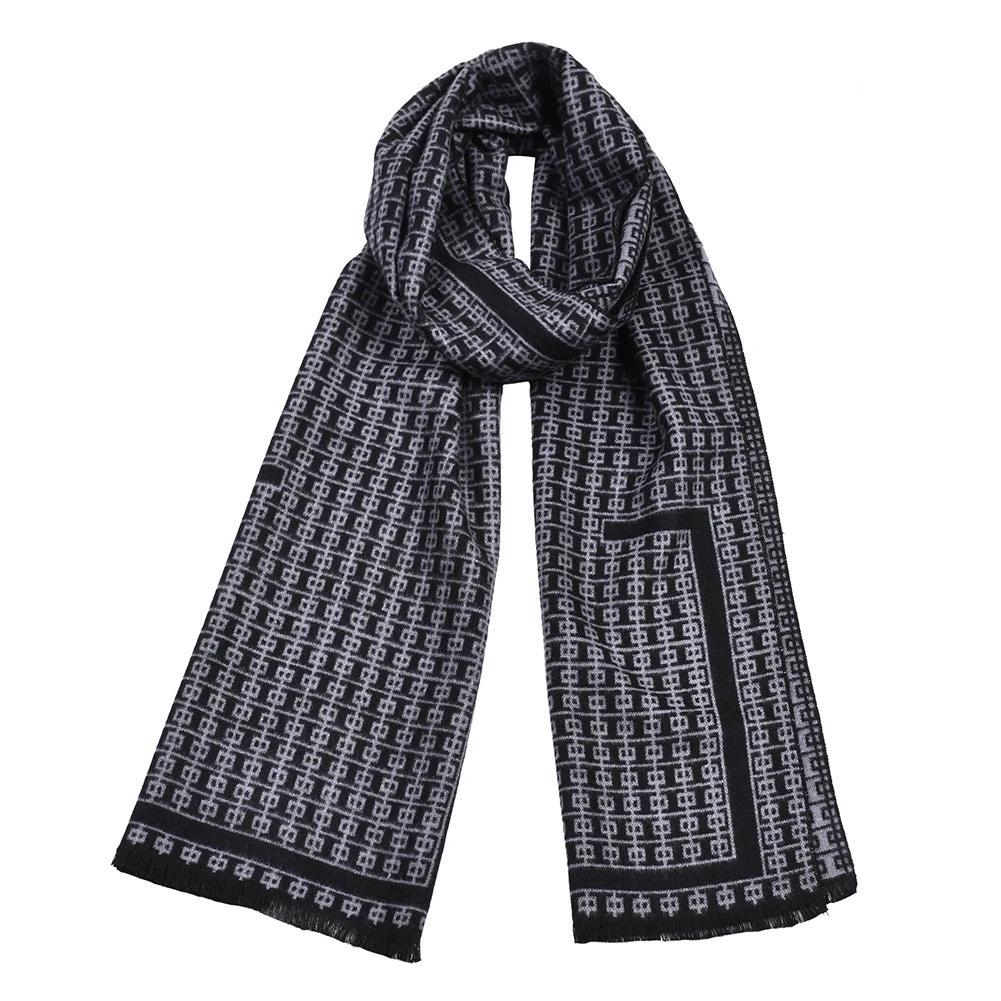 Double-sided Thick Warm Men's Knitted Scarf by GJG Denim