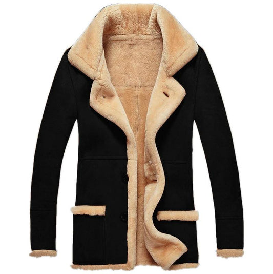 Men's Fleece Fur Thick Coat by GJG Denim