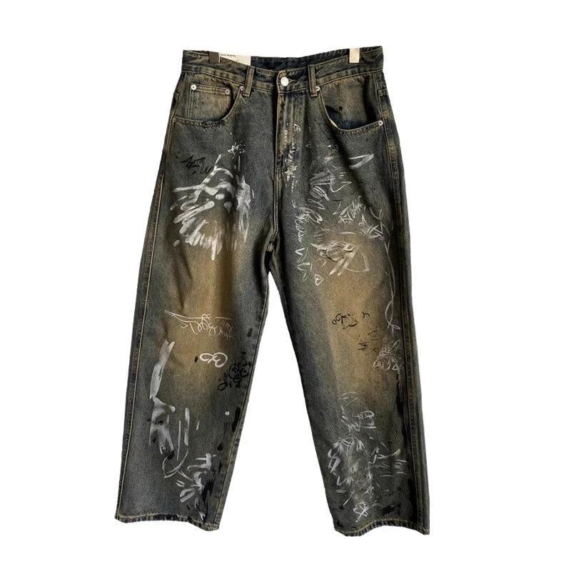 Men's Design Wide-Leg Jeans by GJG Denim