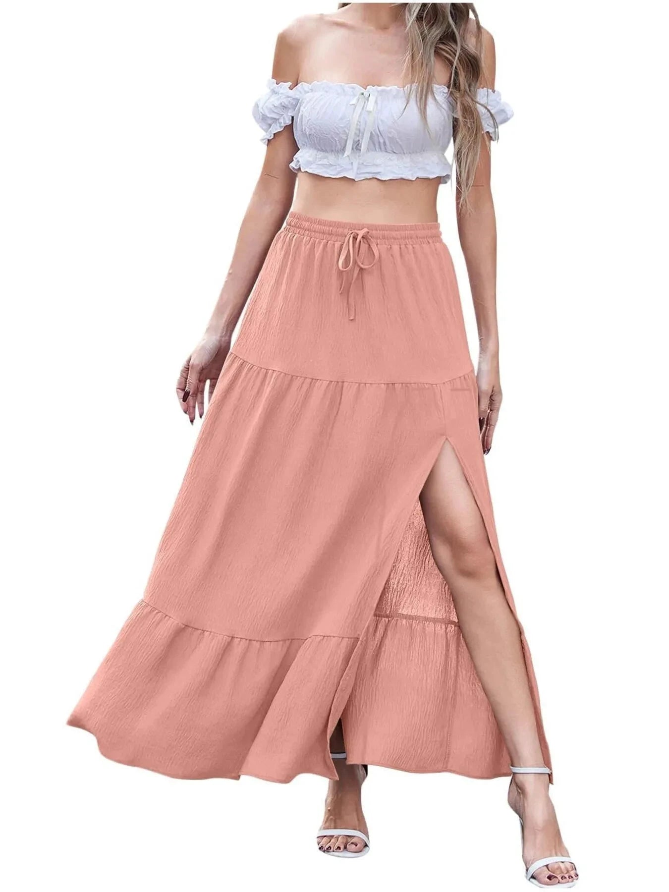 Full Size Slit Maxi Skirt Plus Size by Lady Ros