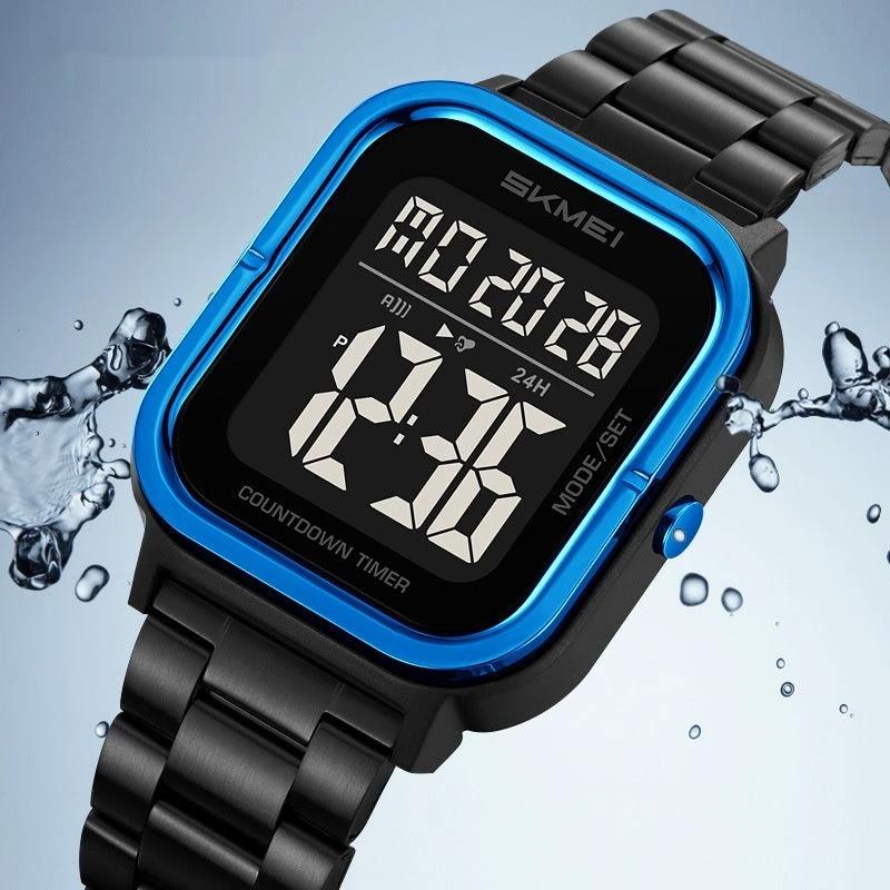 Simple Electronic Men's Digital Display Luminous Watch by GJG Denim