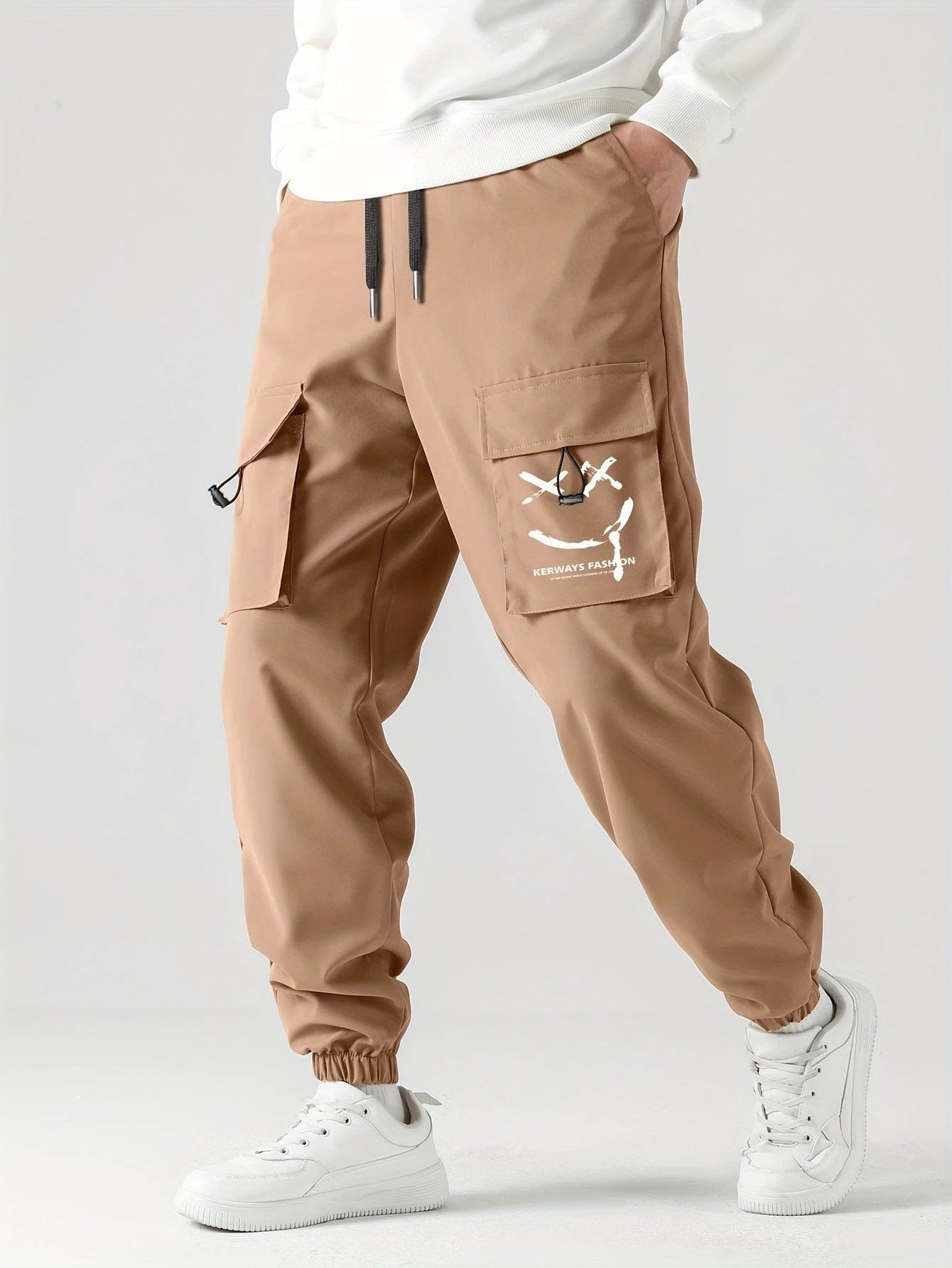 Straight Ankle Tied Wear-resistant Overalls Casual Pants by GJG Denim