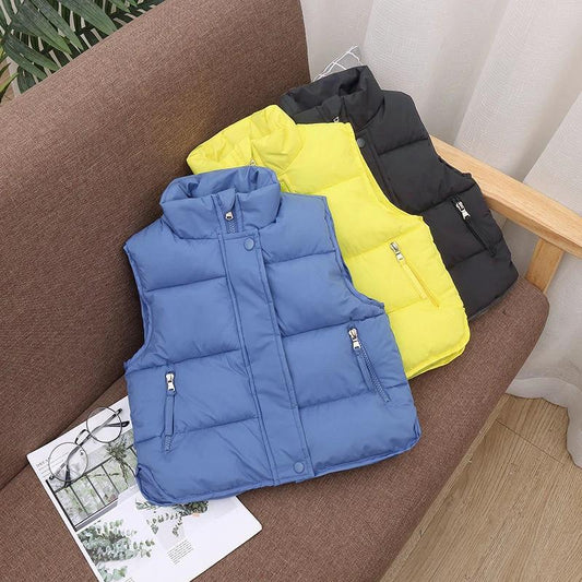 Men And Women Children Wear Loose Down Cotton Vest by GJG Denim