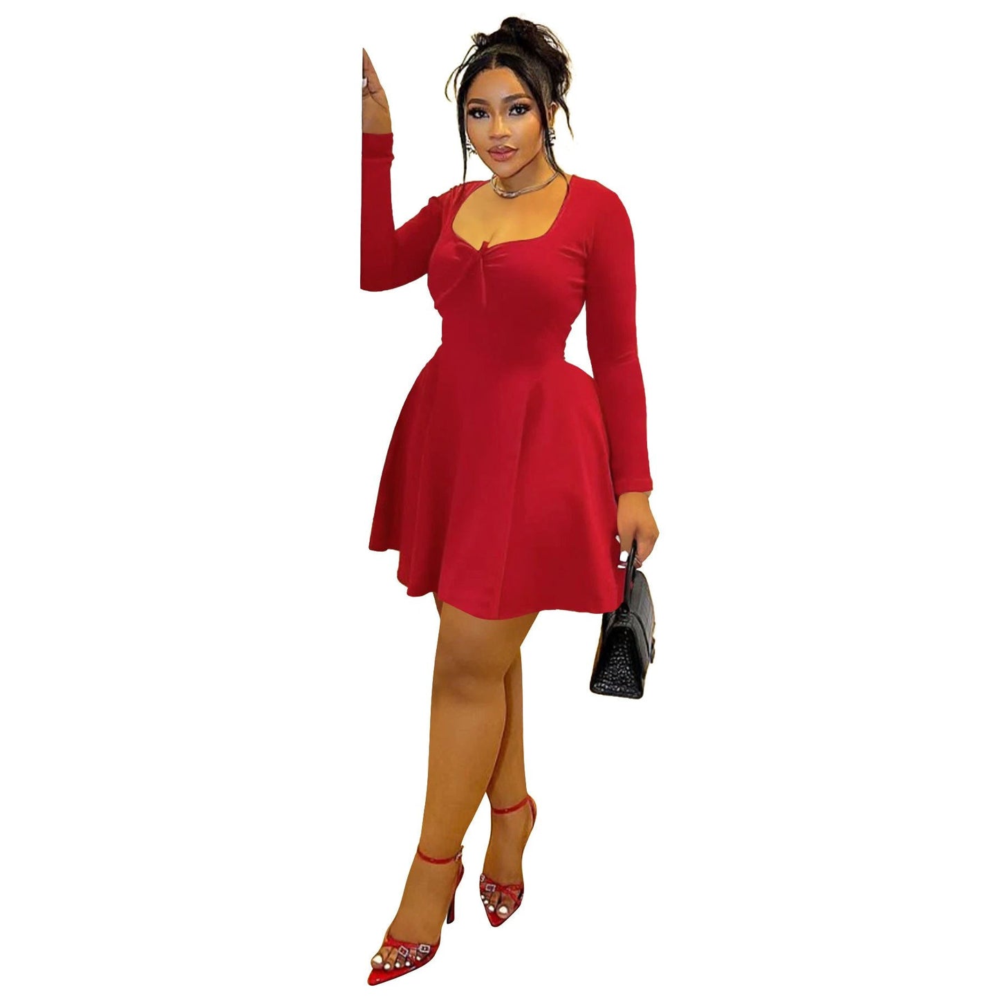 Slim Fit Waist-controlled Slimming Long Sleeve Dress by GJG Denim