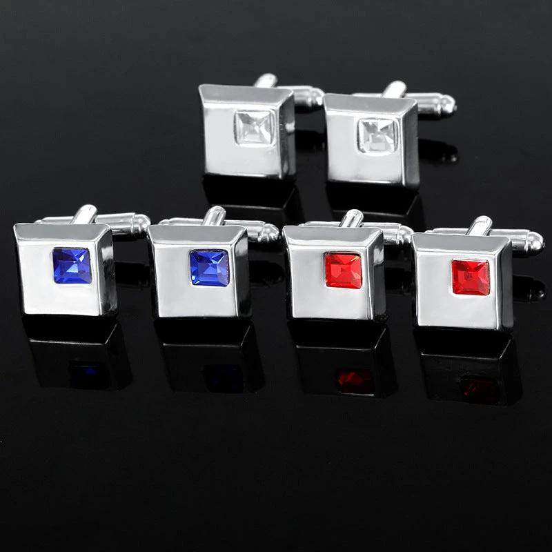 Alloy Spot Drill Fashion Men's Square Cufflinks by GJG Denim