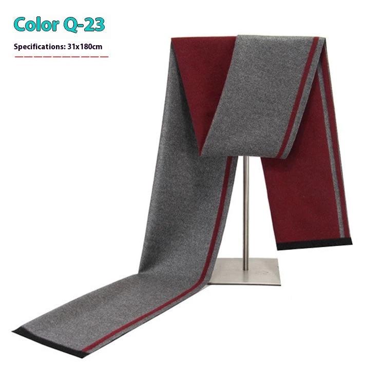 Men's Warm Cashmere-like Striped Scarf by GJG Denim