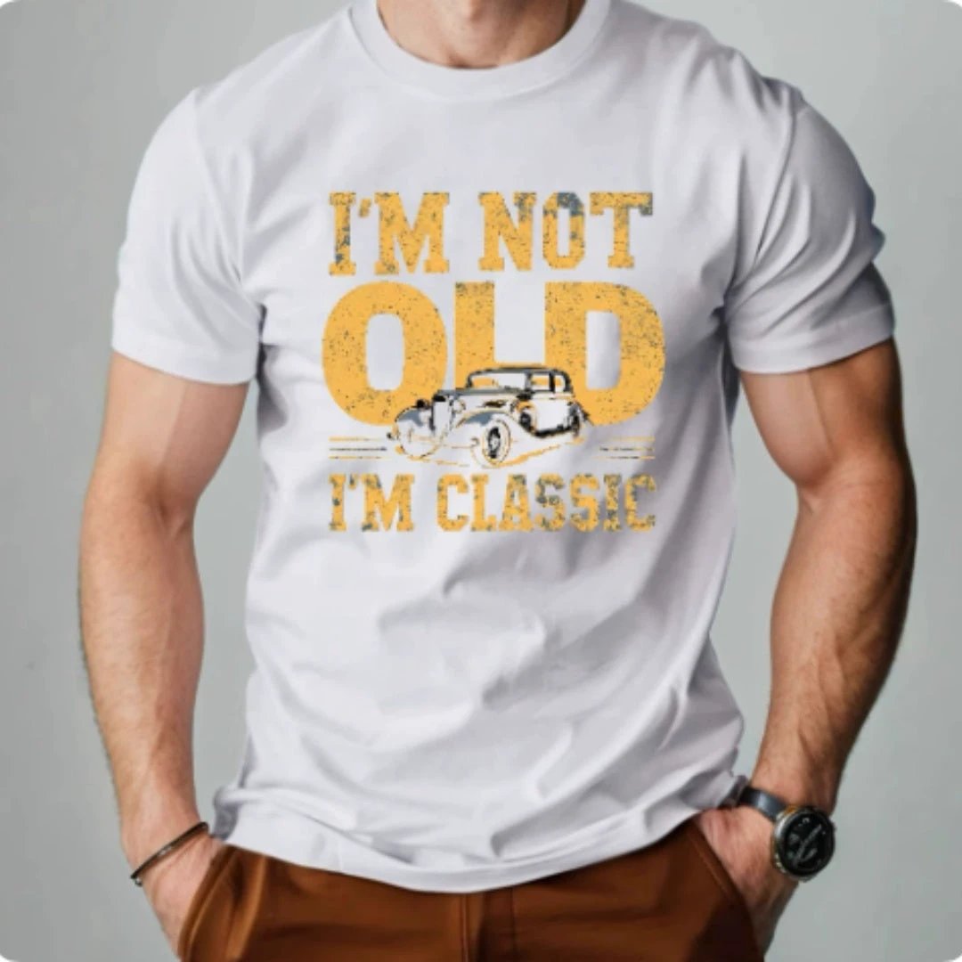 "I'm Not Old I'm Classic" Men's Short-sleeved Printed T-shirt by GJG Denim