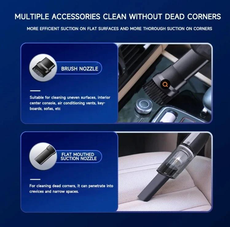 Wireless Silver Car Vacuum Cleaner Wireless Car With Strong Suction Handheld Vacuum Cleaner Small Mini Rechargeable Home Vacuum Cleaner by GJG Denim