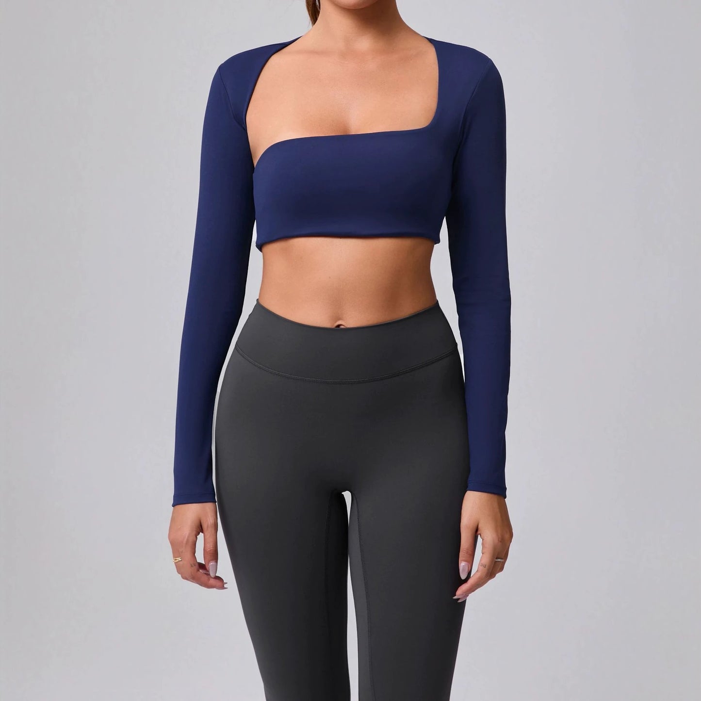Autumn Sand Brushed Shawl Long Sleeve Yoga Wear by GJG Denim