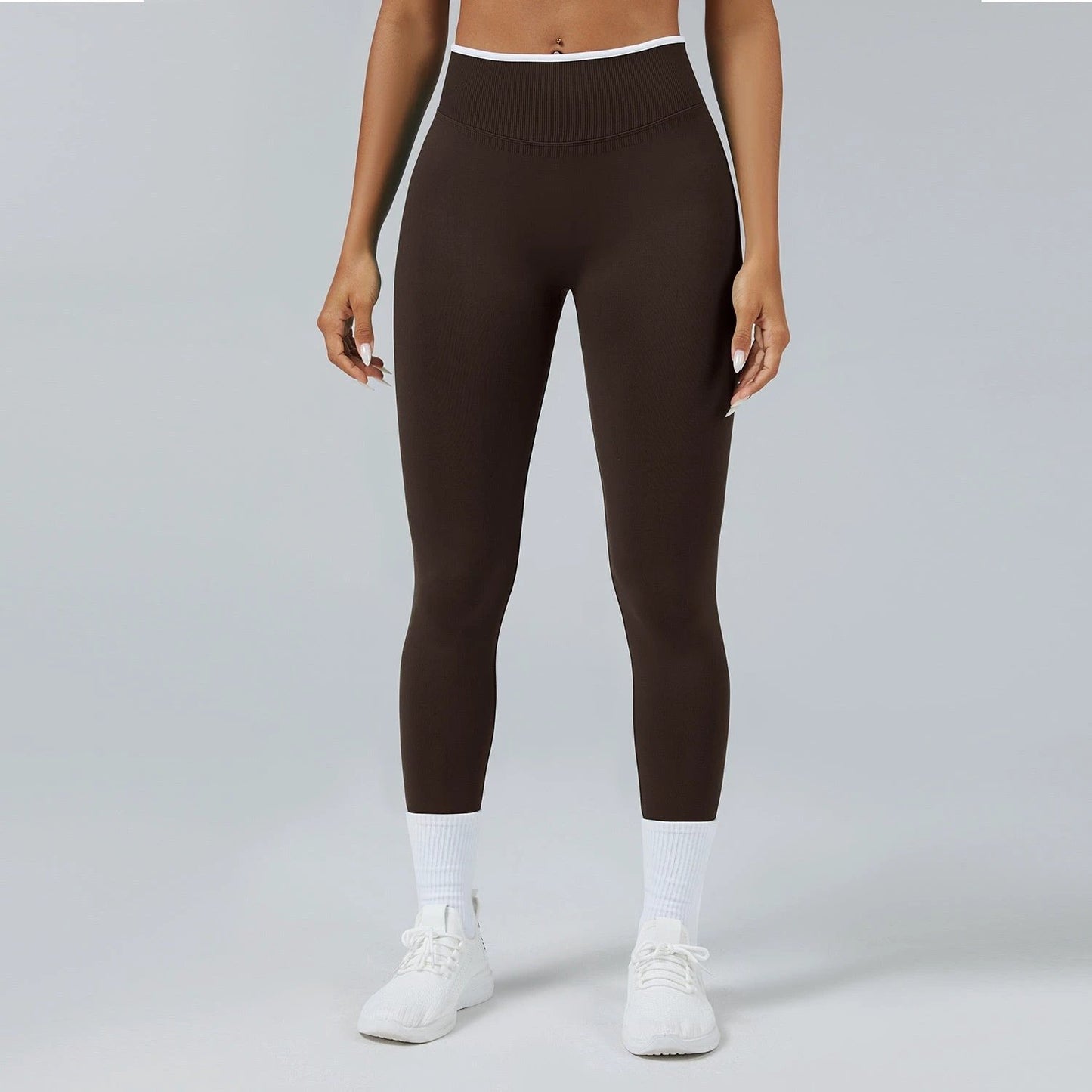 Seamless Knitted Tight High Waist Quick-drying Sports Yoga Pants by GJG Denim