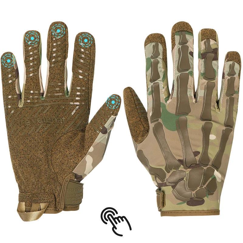 Men's Non-slip and Breathable Full Finger Touch Screen Tactical Gloves by GJG Denim