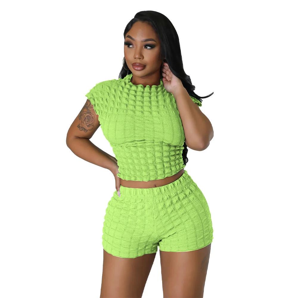 Popcorn Bubble Two-piece Set by GJG Denim