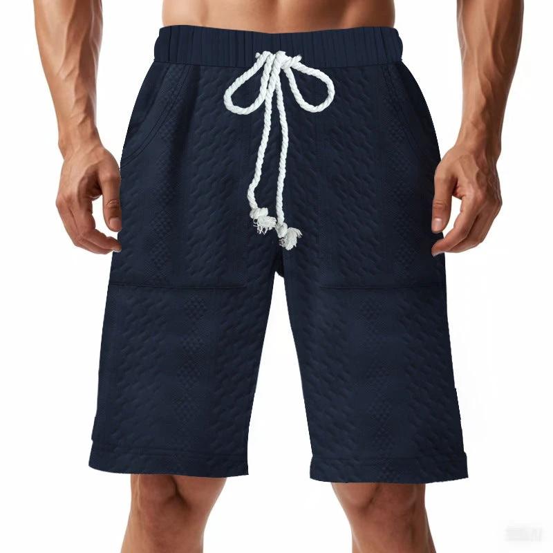 Men's Casual Loose-fitting Knitted Jacquard Shorts by GJG Denim