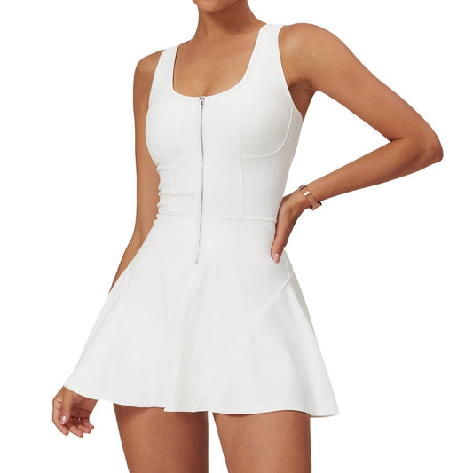 Nude Feel Anti-exposure Basic Sports Dress Women's Summer by GJG Denim