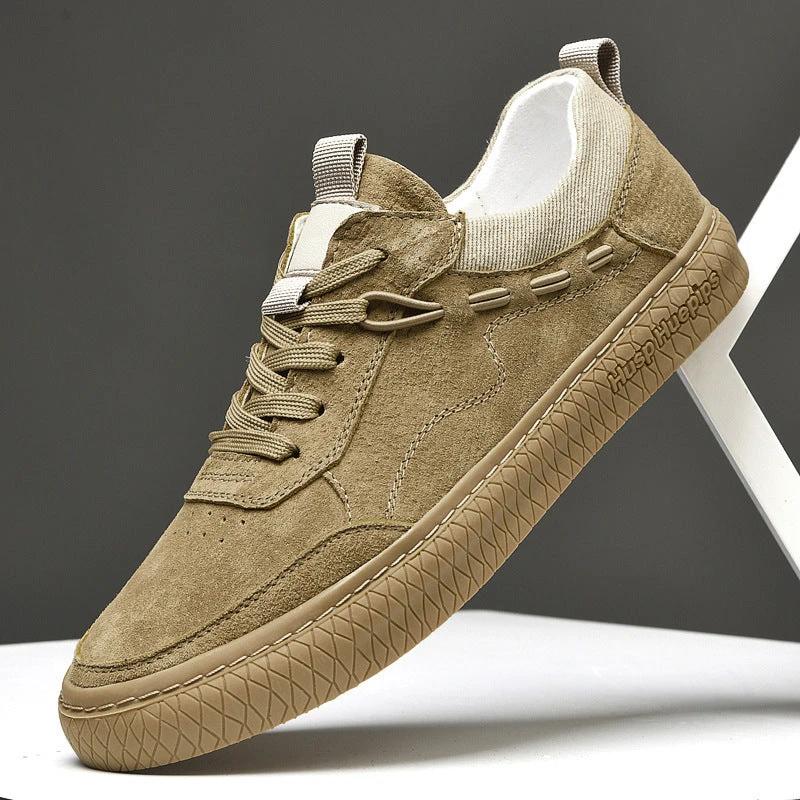 Men's Low Top Nubuck Leather Sneakers by GJG Denim