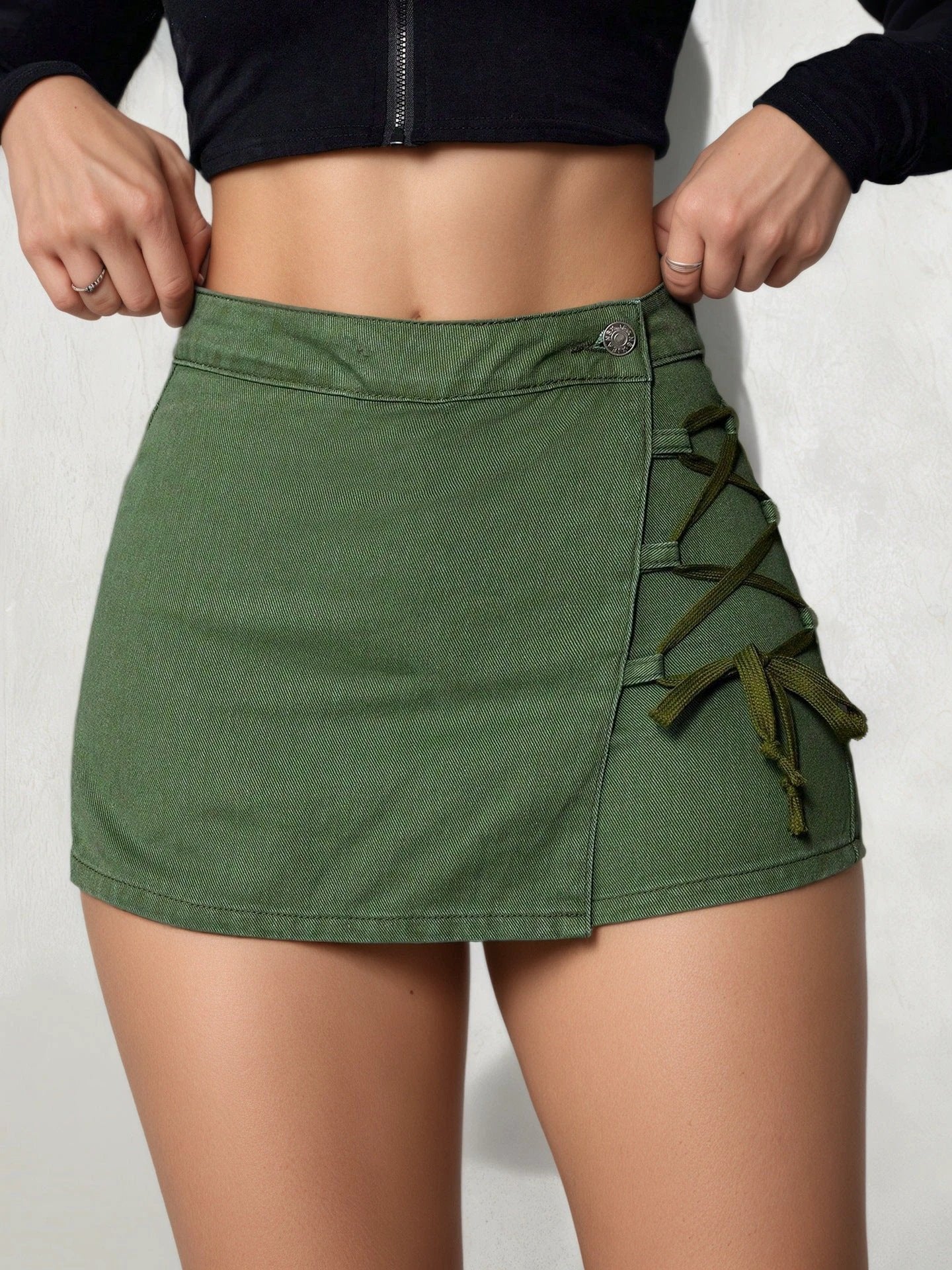 Womens Distressed Vintage Denim Skirt by GJG Denim