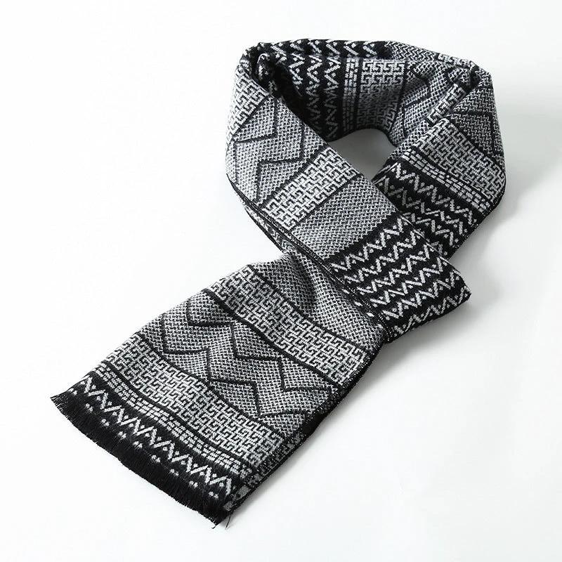 Simple Plaid Warm Keeping Artificial Cashmere Scarf by GJG Denim