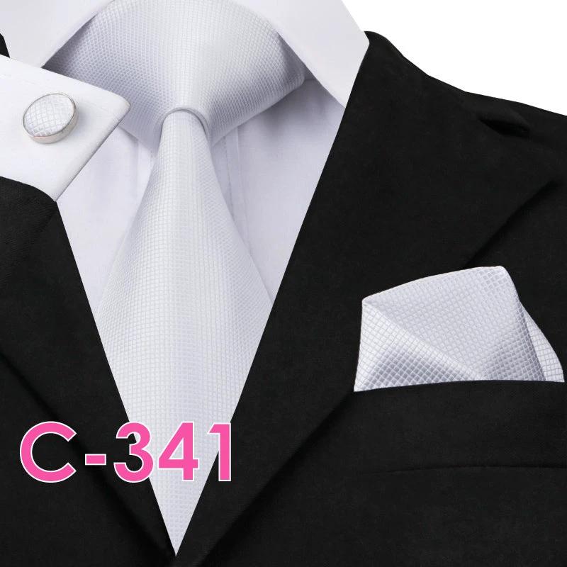 Solid Color Ribbed Collar Tie Set for Men by GJG Denim