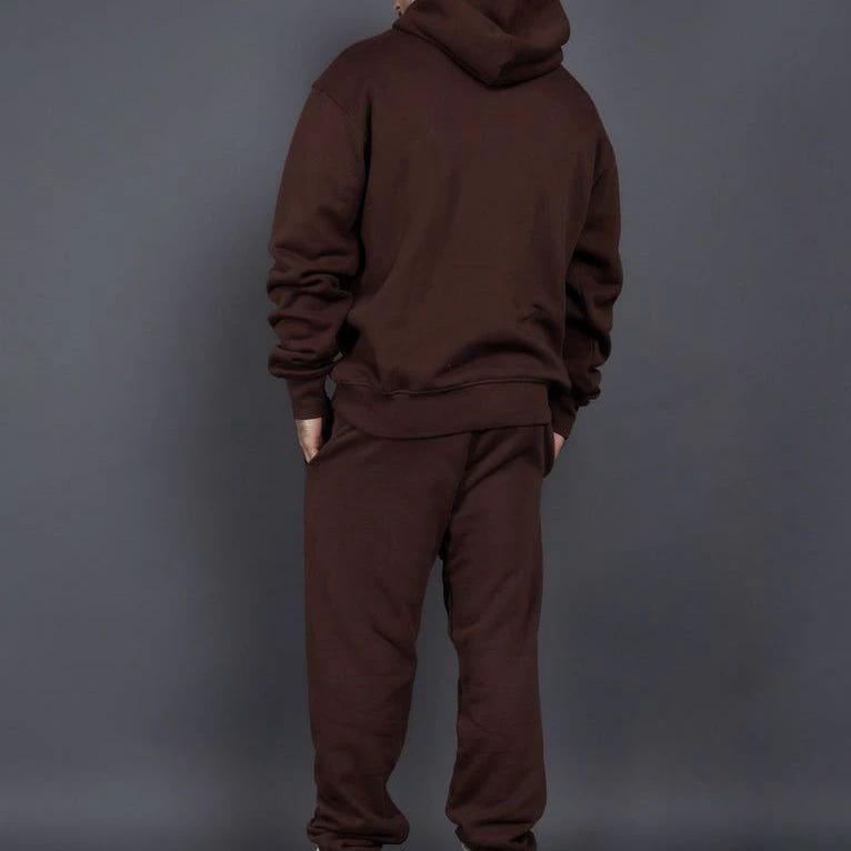 Men's Casual Loose Solid Color Hooded Sweatshirt Pants by GJG Denim