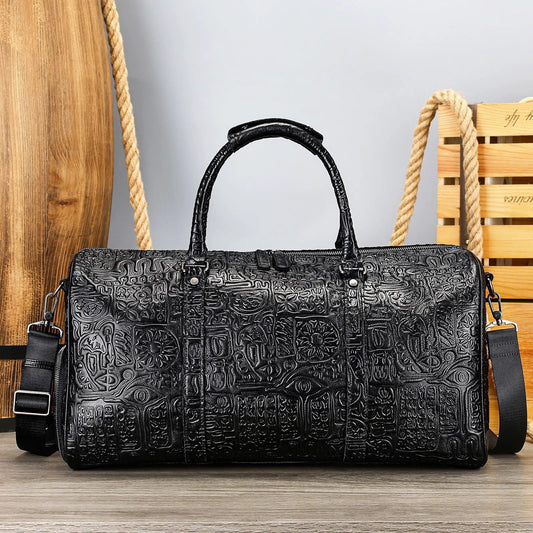 Retro Embossing Design Handbag For Men by GJG Denim