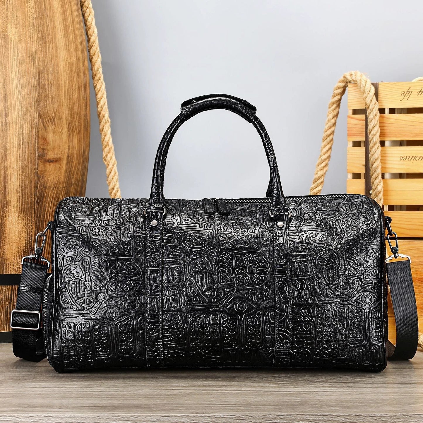 Retro Embossing Design Handbag For Men by GJG Denim