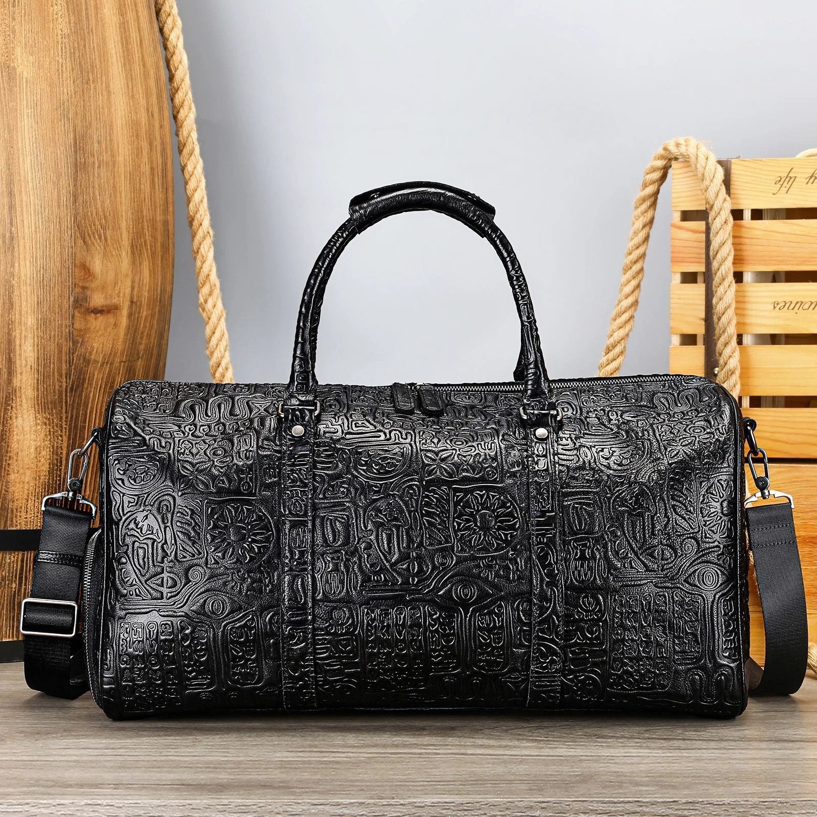 Retro Embossing Design Handbag For Men by GJG Denim