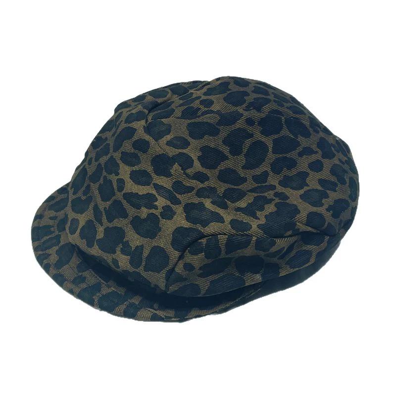 American-style Retro Chic Leopard-print Beret For Women by GJG Denim